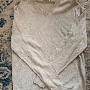 Men's Gray V-Neck Sweater